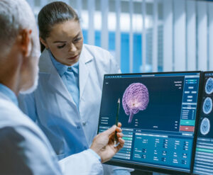 Two Medical Scientists in the Brain Research Laboratory