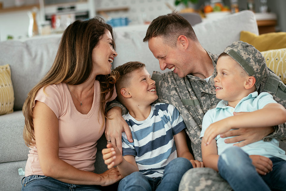 veteran with family