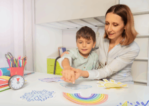 Child in ABA therapy